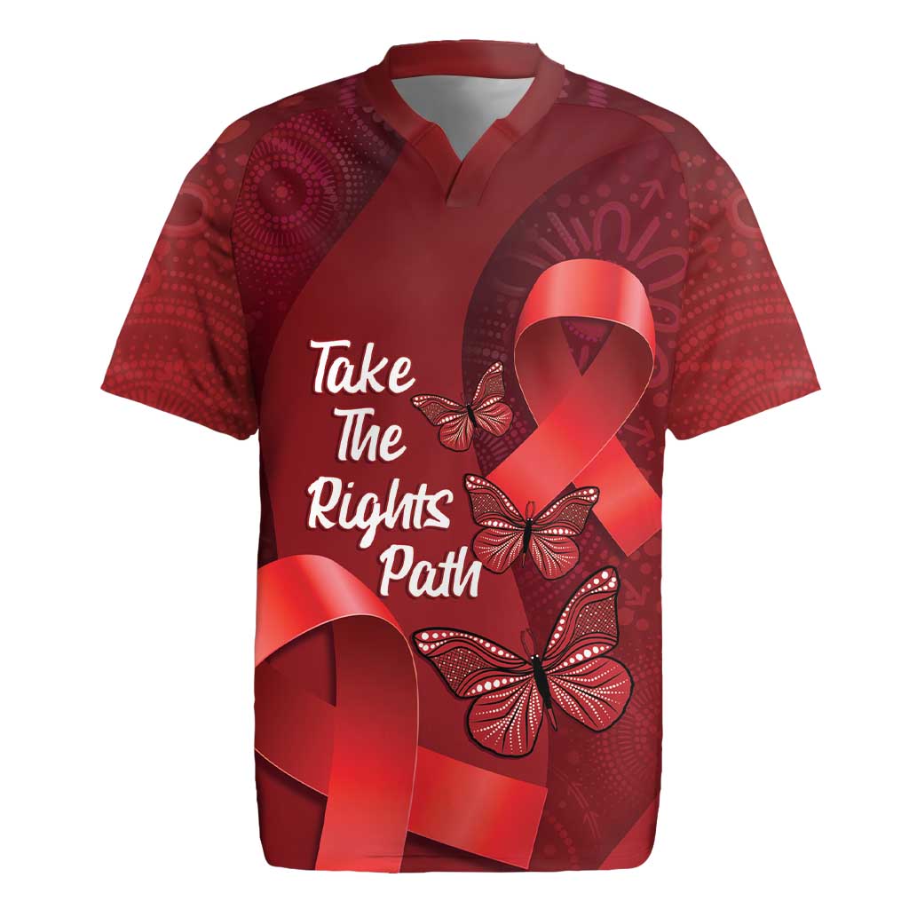 Australia AIDS Awareness Month Rugby Jersey Take The Rights Path Aboriginal Art