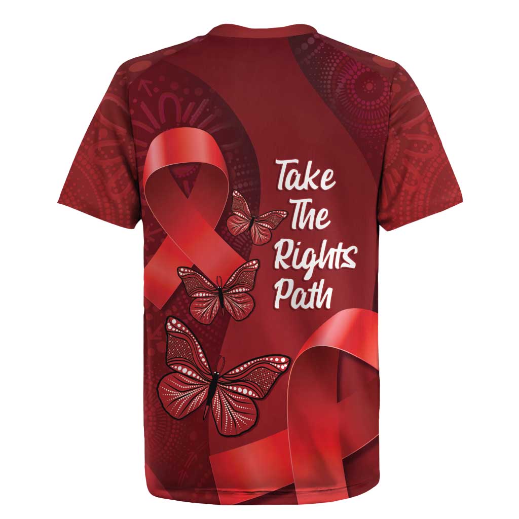 Australia AIDS Awareness Month Rugby Jersey Take The Rights Path Aboriginal Art