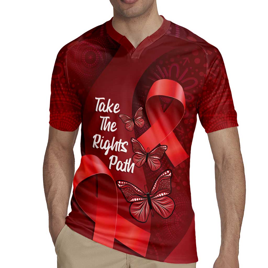 Australia AIDS Awareness Month Rugby Jersey Take The Rights Path Aboriginal Art