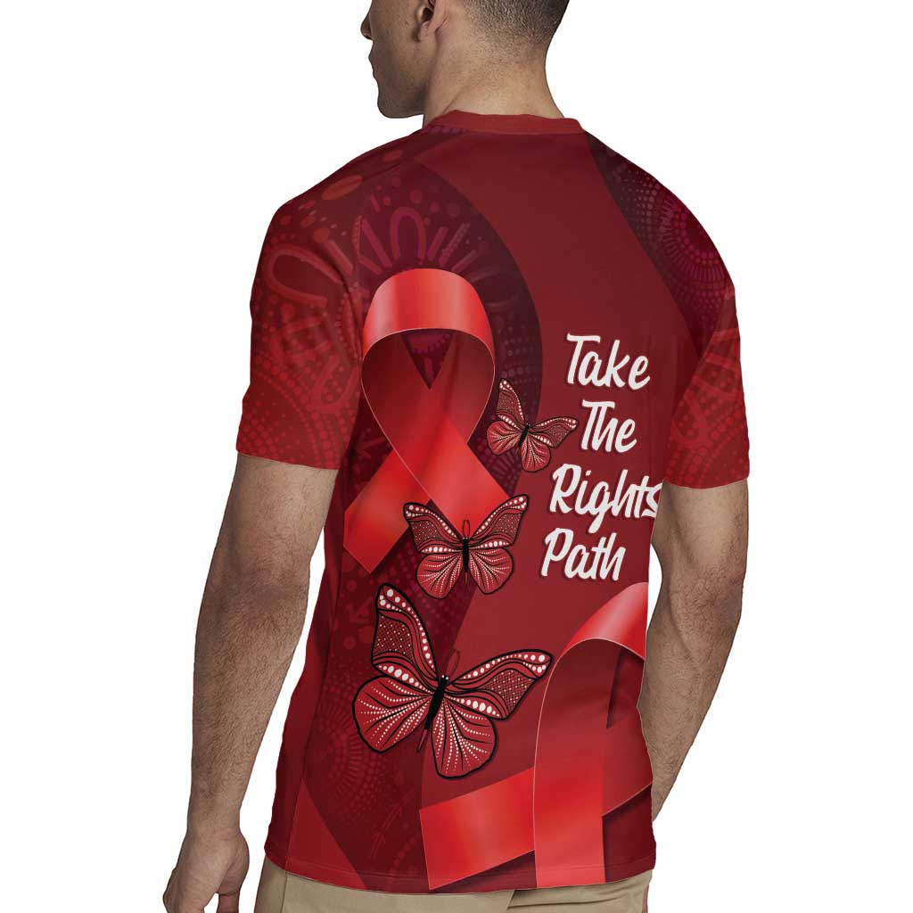 Australia AIDS Awareness Month Rugby Jersey Take The Rights Path Aboriginal Art