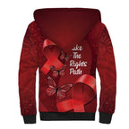 Australia AIDS Awareness Month Sherpa Hoodie Take The Rights Path Aboriginal Art