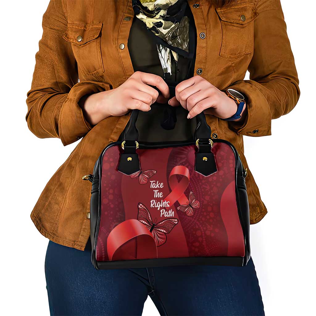 Australia AIDS Awareness Month Shoulder Handbag Take The Rights Path Aboriginal Art
