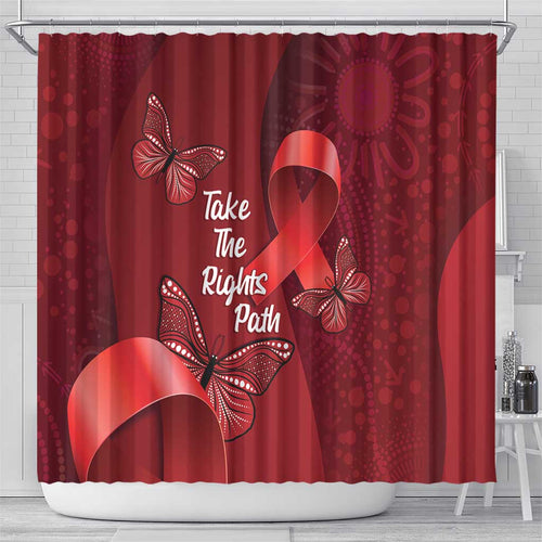 Australia AIDS Awareness Month Shower Curtain Take The Rights Path Aboriginal Art