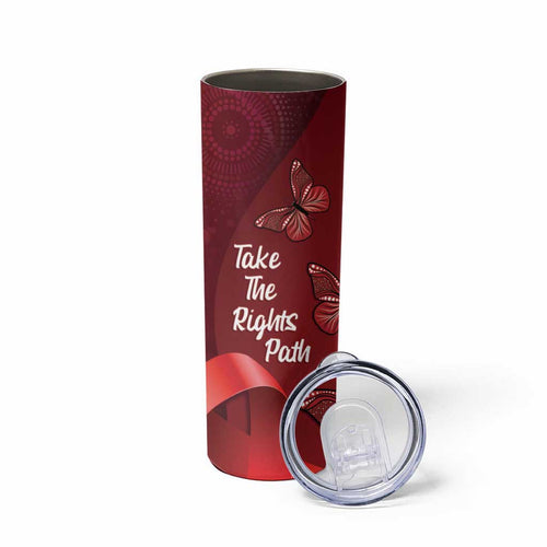 Australia AIDS Awareness Month Skinny Tumbler Take The Rights Path Aboriginal Art