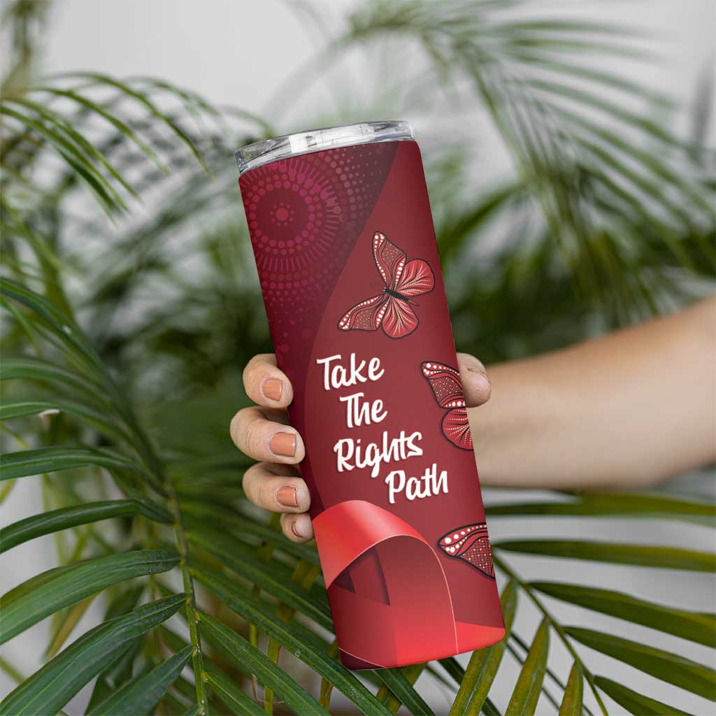 Australia AIDS Awareness Month Skinny Tumbler Take The Rights Path Aboriginal Art