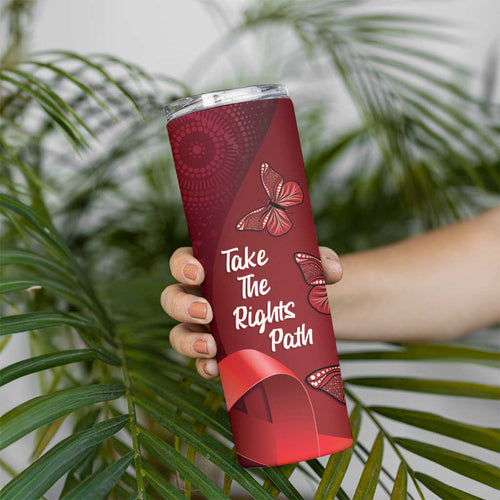 Australia AIDS Awareness Month Skinny Tumbler Take The Rights Path Aboriginal Art