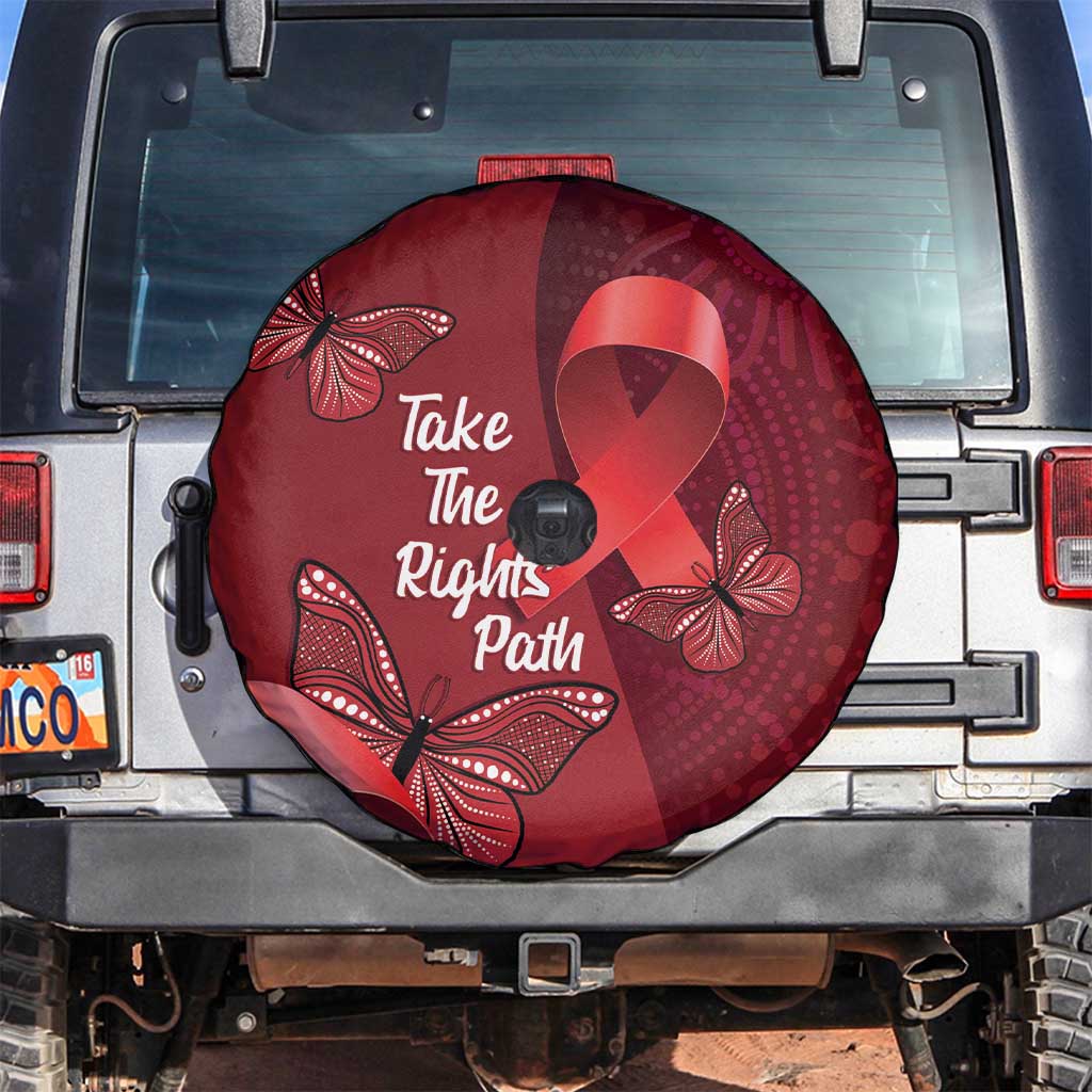 Australia AIDS Awareness Month Spare Tire Cover Take The Rights Path Aboriginal Art