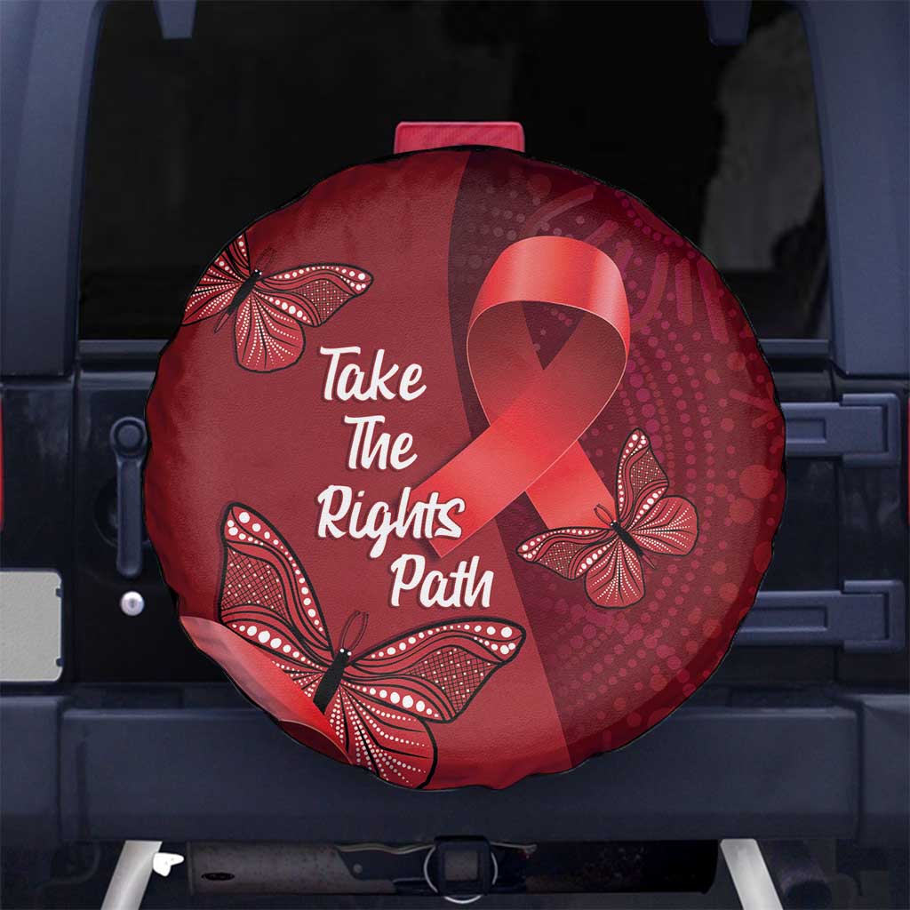 Australia AIDS Awareness Month Spare Tire Cover Take The Rights Path Aboriginal Art