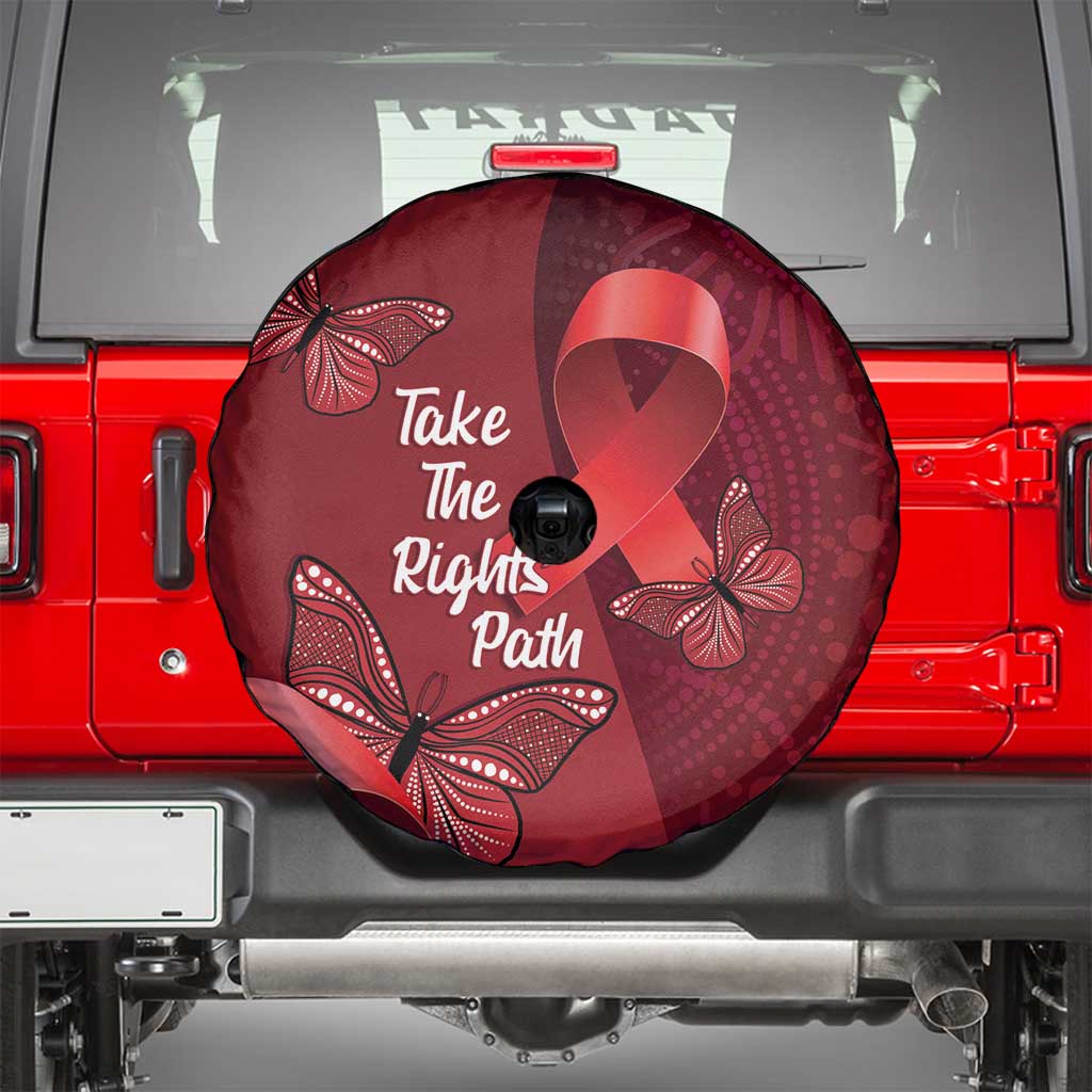 Australia AIDS Awareness Month Spare Tire Cover Take The Rights Path Aboriginal Art