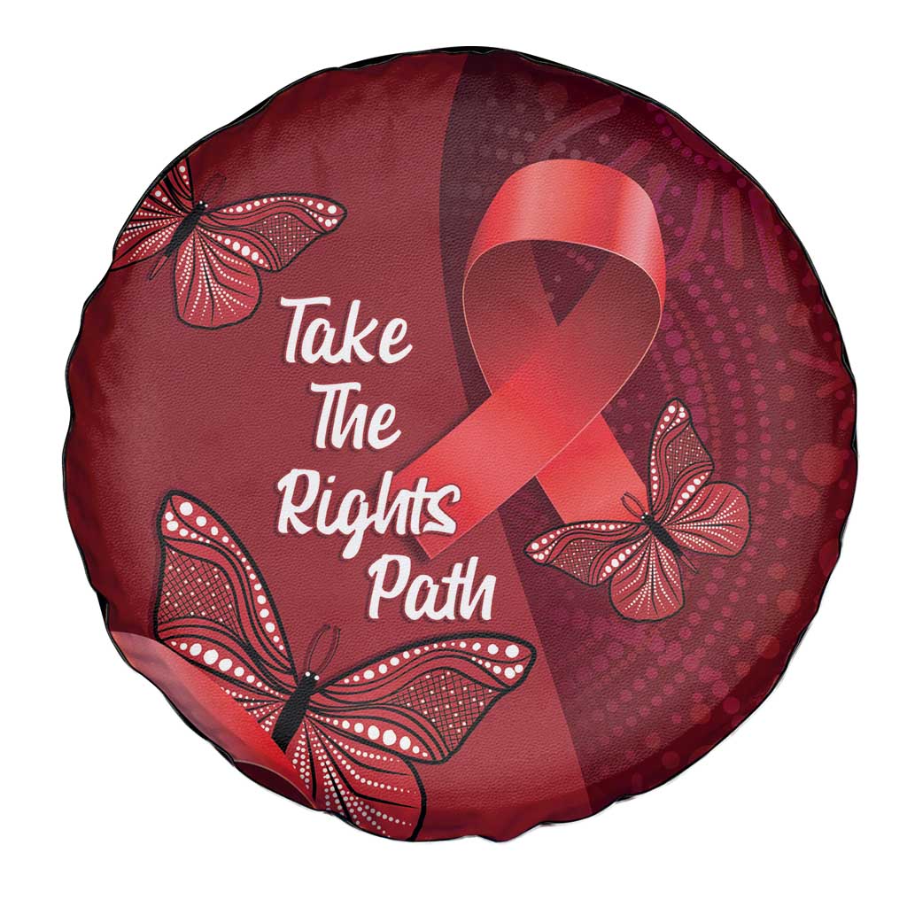 Australia AIDS Awareness Month Spare Tire Cover Take The Rights Path Aboriginal Art