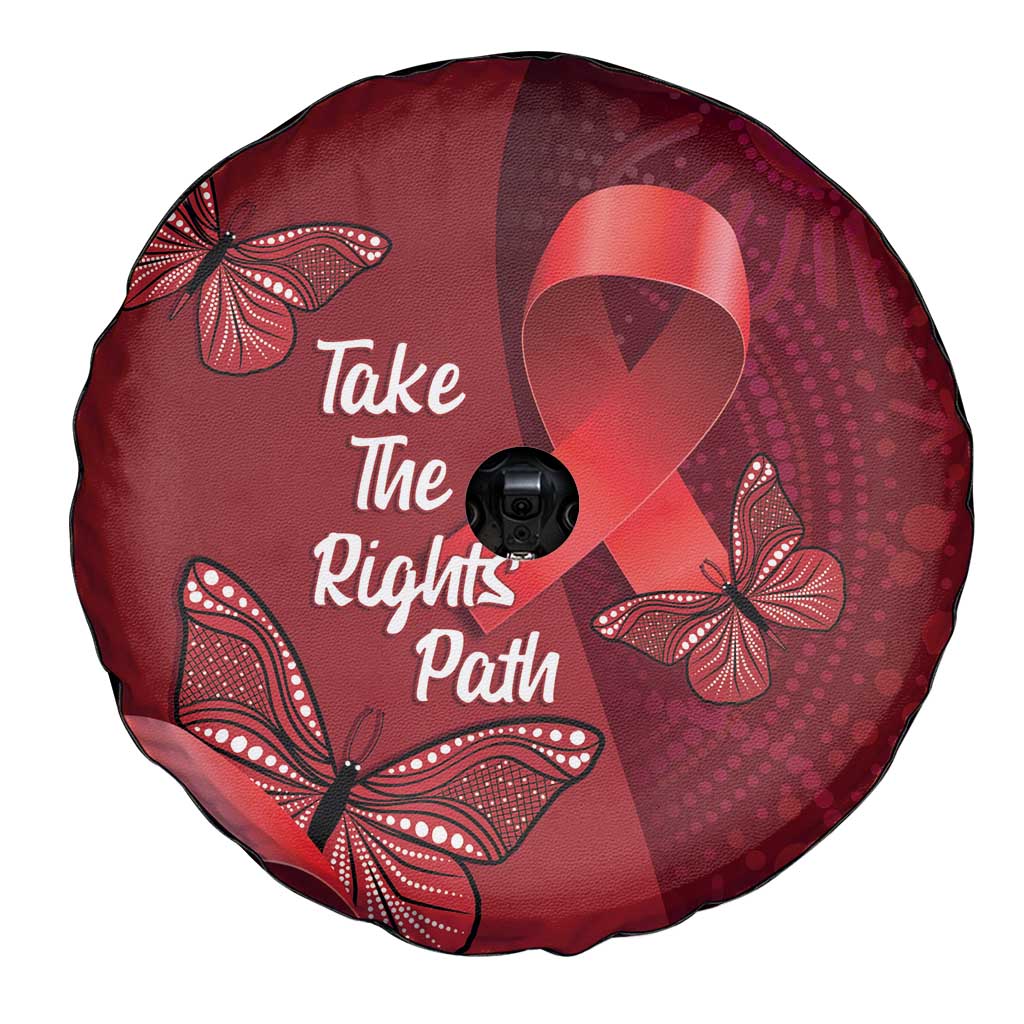 Australia AIDS Awareness Month Spare Tire Cover Take The Rights Path Aboriginal Art