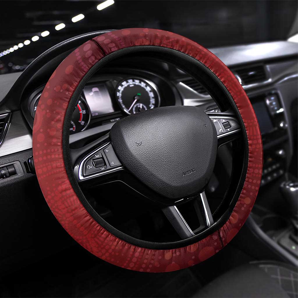 Australia AIDS Awareness Month Steering Wheel Cover Take The Rights Path Aboriginal Art