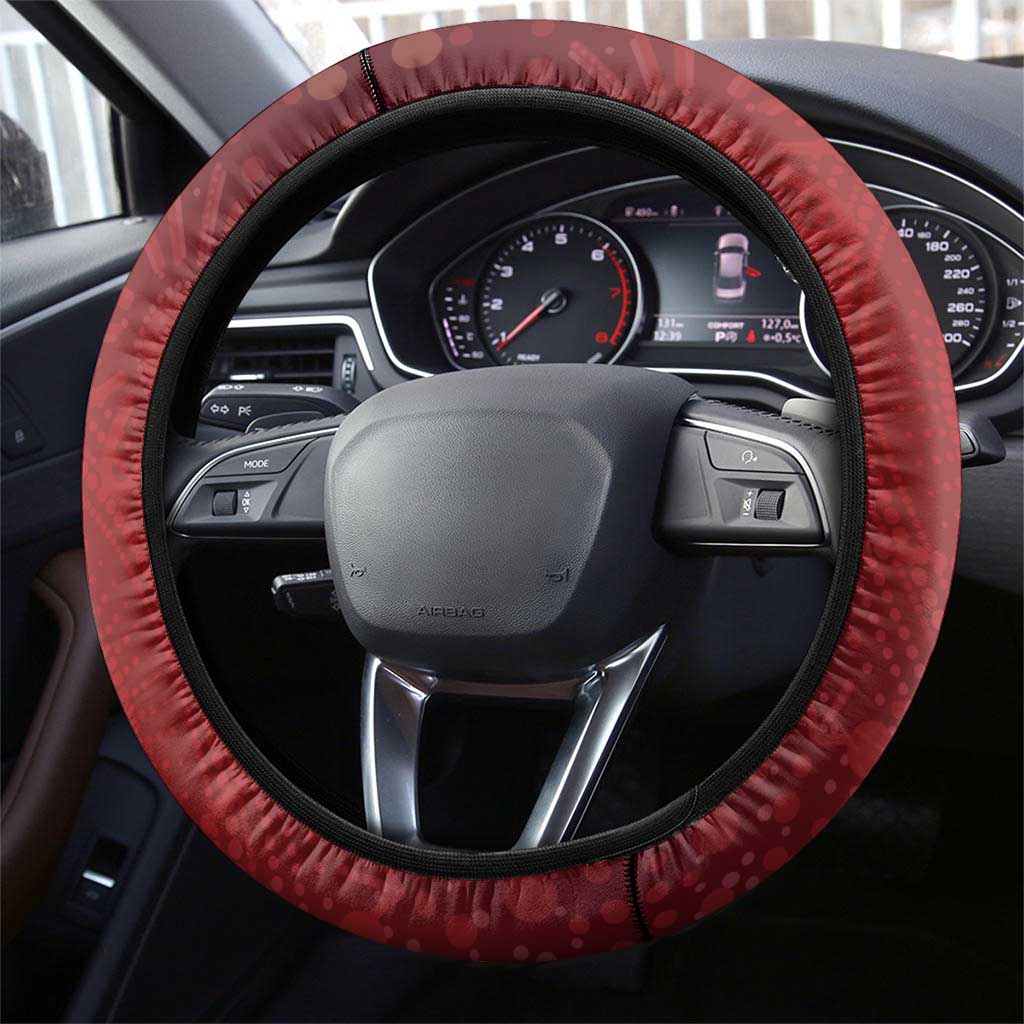 Australia AIDS Awareness Month Steering Wheel Cover Take The Rights Path Aboriginal Art