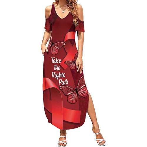 Australia AIDS Awareness Month Summer Maxi Dress Take The Rights Path Aboriginal Art
