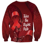 Australia AIDS Awareness Month Sweatshirt Take The Rights Path Aboriginal Art