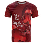 Australia AIDS Awareness Month T Shirt Take The Rights Path Aboriginal Art