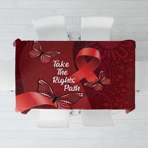 Australia AIDS Awareness Month Tablecloth Take The Rights Path Aboriginal Art