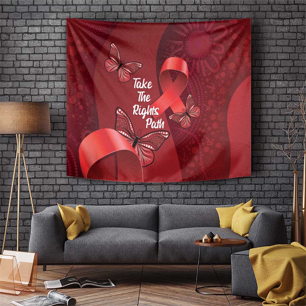 Australia AIDS Awareness Month Tapestry Take The Rights Path Aboriginal Art