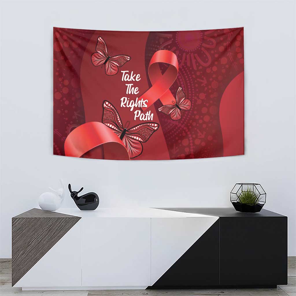 Australia AIDS Awareness Month Tapestry Take The Rights Path Aboriginal Art