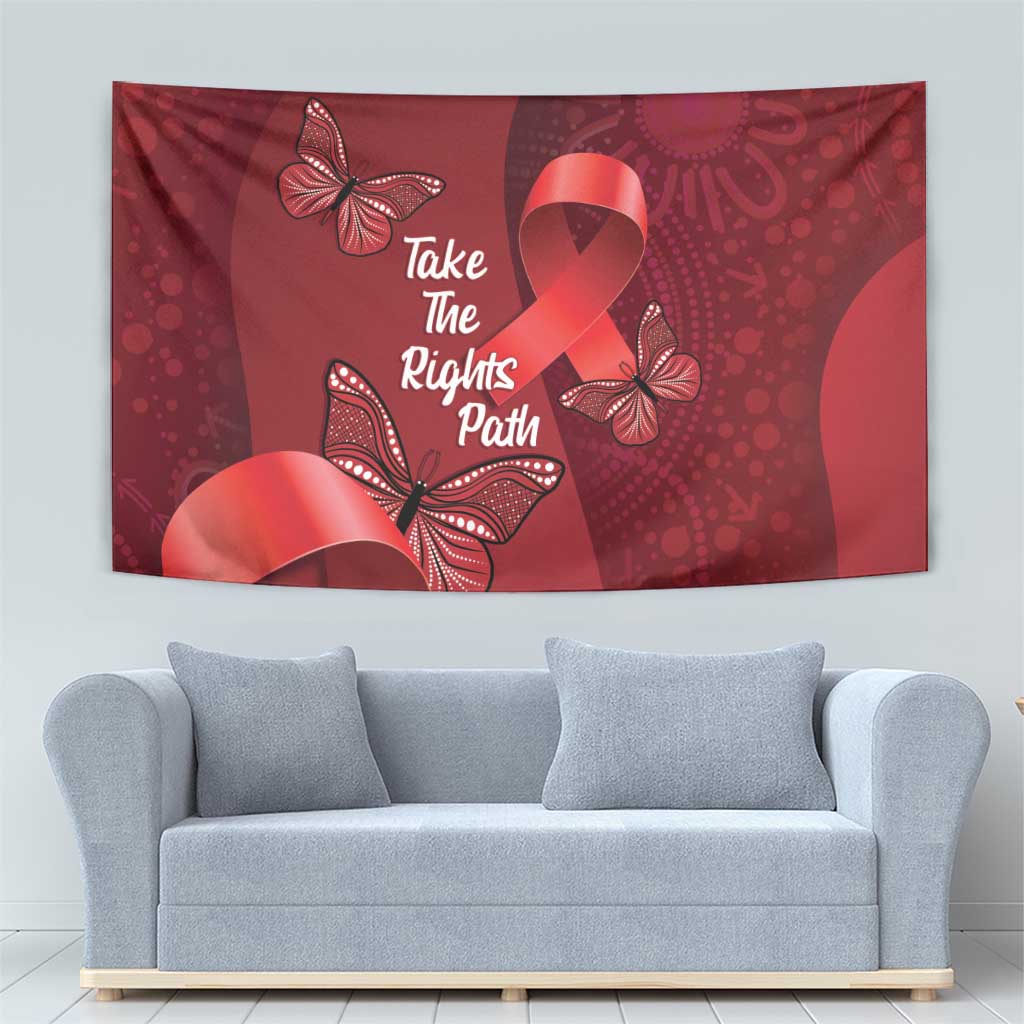 Australia AIDS Awareness Month Tapestry Take The Rights Path Aboriginal Art