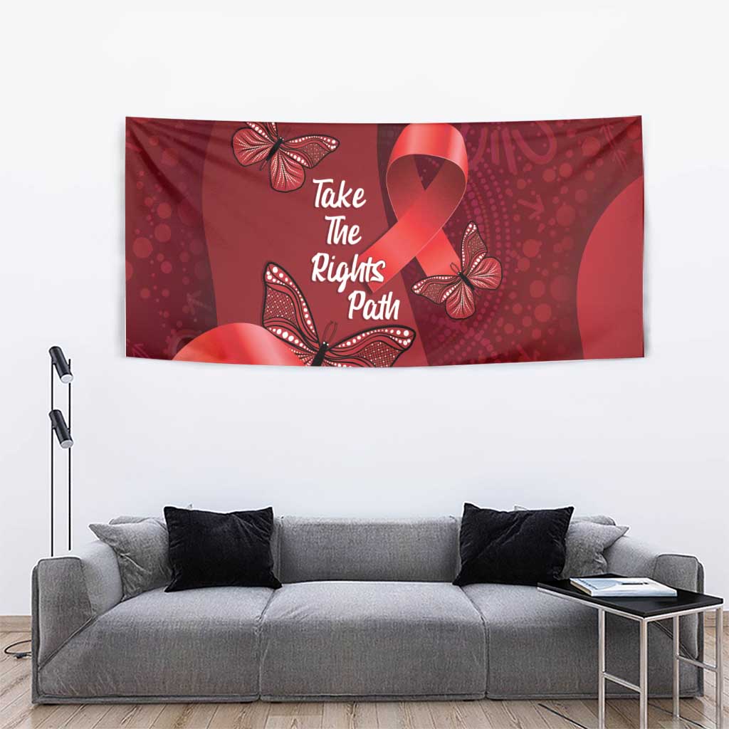 Australia AIDS Awareness Month Tapestry Take The Rights Path Aboriginal Art