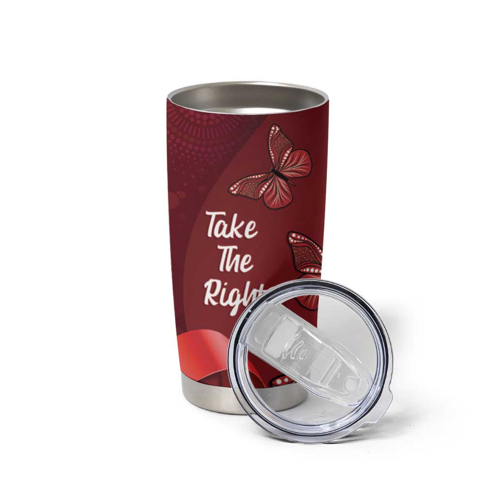 Australia AIDS Awareness Month Tumbler Cup Take The Rights Path Aboriginal Art