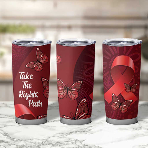 Australia AIDS Awareness Month Tumbler Cup Take The Rights Path Aboriginal Art
