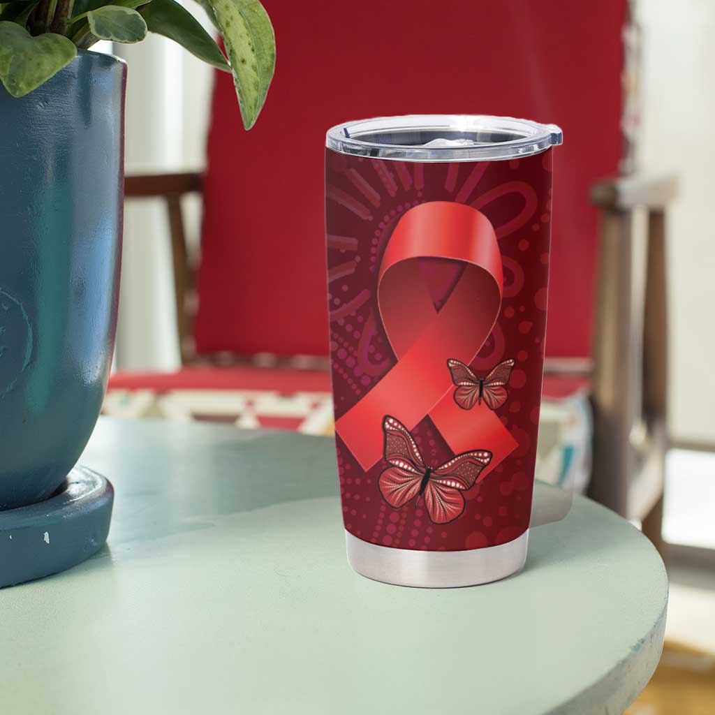 Australia AIDS Awareness Month Tumbler Cup Take The Rights Path Aboriginal Art