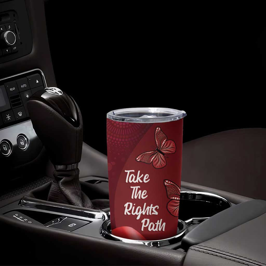 Australia AIDS Awareness Month Tumbler Cup Take The Rights Path Aboriginal Art