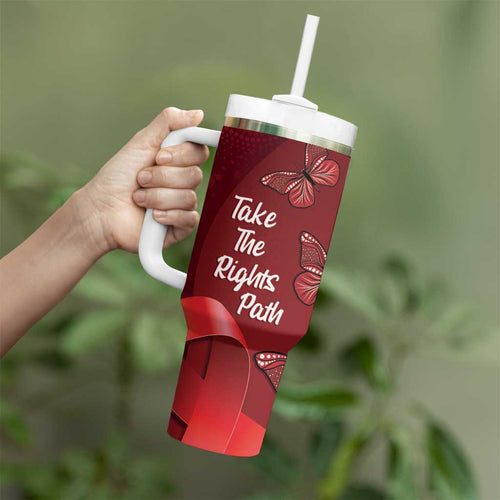Australia AIDS Awareness Month Tumbler With Handle Take The Rights Path Aboriginal Art