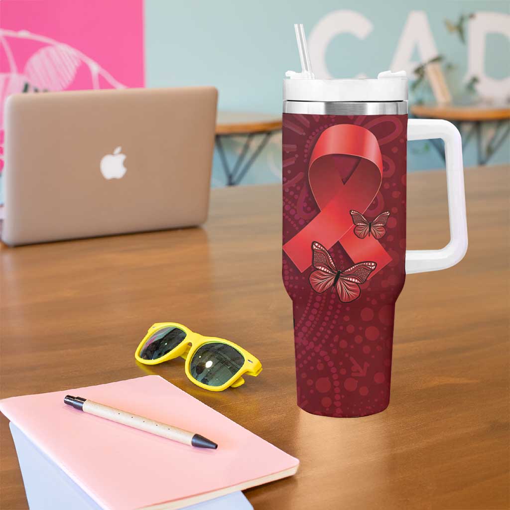 Australia AIDS Awareness Month Tumbler With Handle Take The Rights Path Aboriginal Art