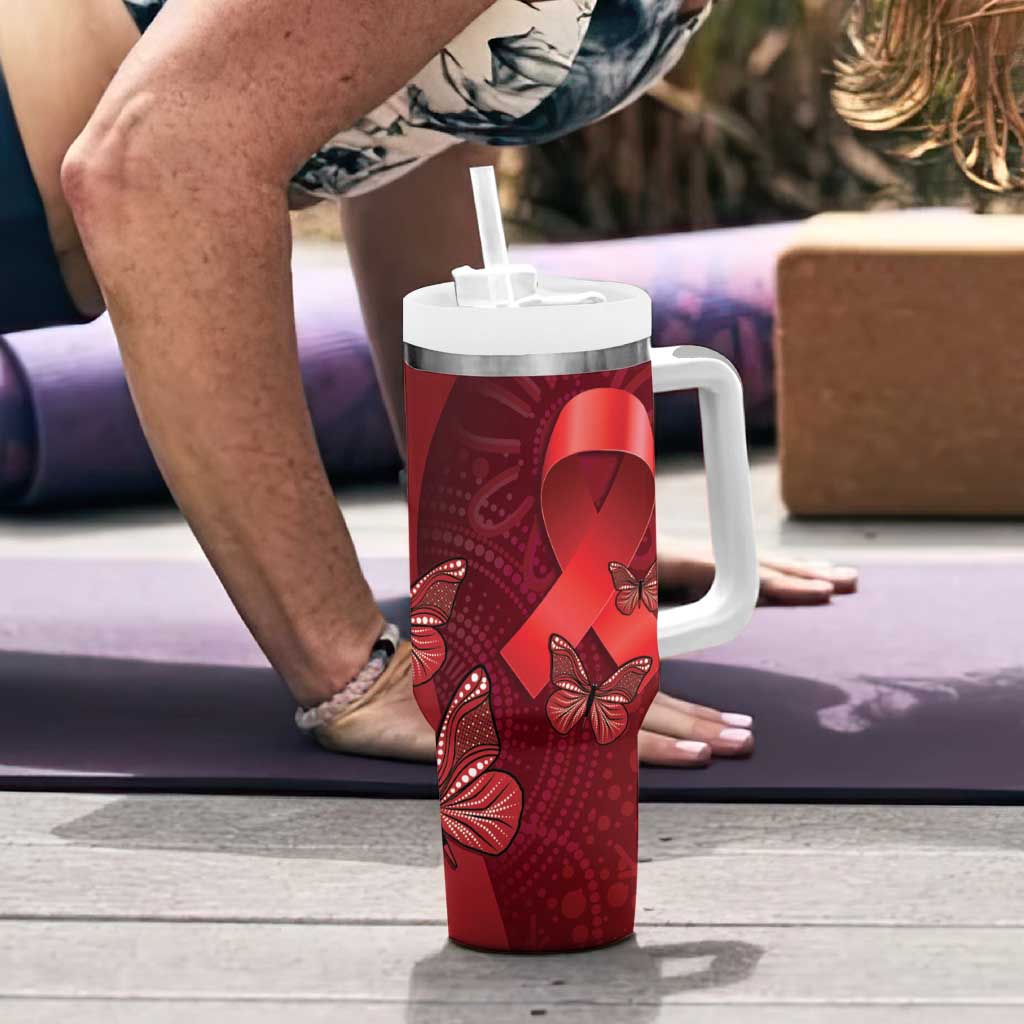 Australia AIDS Awareness Month Tumbler With Handle Take The Rights Path Aboriginal Art