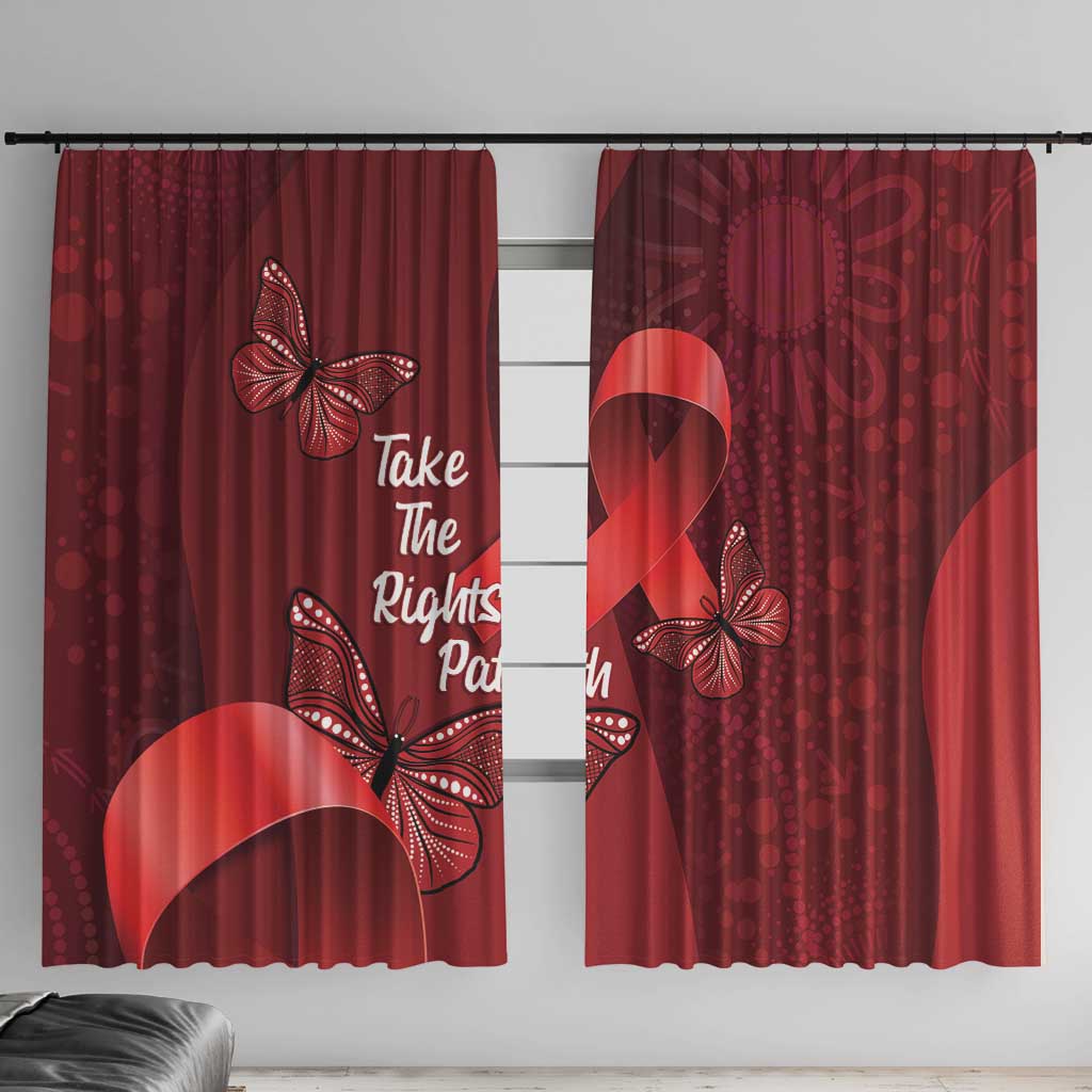 Australia AIDS Awareness Month Window Curtain Take The Rights Path Aboriginal Art