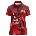 Australia AIDS Awareness Month Women Polo Shirt Take The Rights Path Aboriginal Art