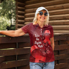 Australia AIDS Awareness Month Women Polo Shirt Take The Rights Path Aboriginal Art