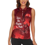 Australia AIDS Awareness Month Women Sleeveless Polo Shirt Take The Rights Path Aboriginal Art