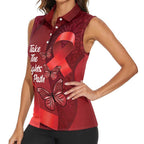 Australia AIDS Awareness Month Women Sleeveless Polo Shirt Take The Rights Path Aboriginal Art
