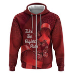Australia AIDS Awareness Month Zip Hoodie Take The Rights Path Aboriginal Art