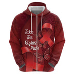 Australia AIDS Awareness Month Zip Hoodie Take The Rights Path Aboriginal Art