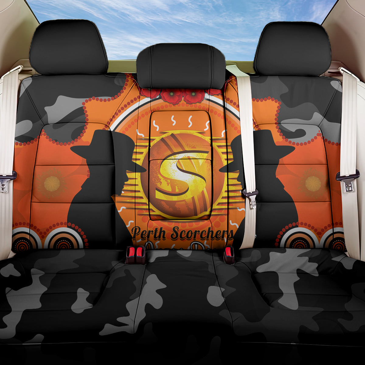 perth-scorchers-anzac-2024-back-car-seat-cover-lest-we-forget-poppy-mix-camouflage