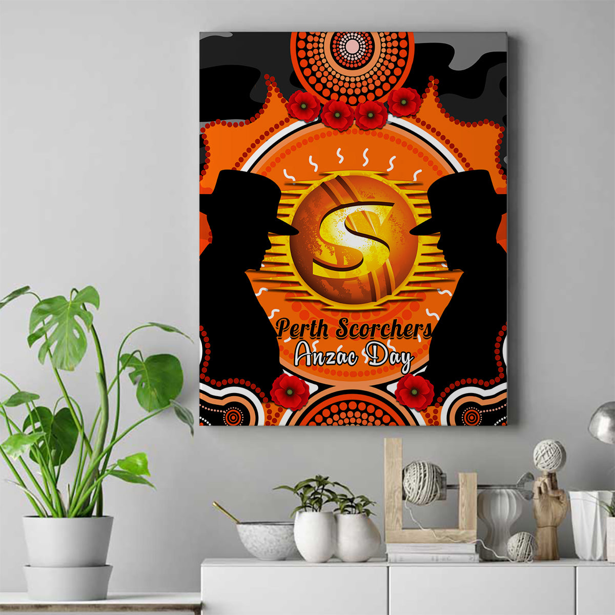 perth-scorchers-anzac-2024-canvas-wall-art-lest-we-forget-poppy-mix-camouflage