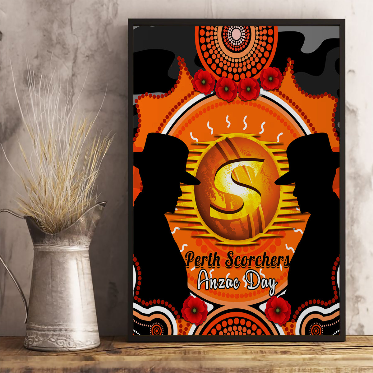 perth-scorchers-anzac-2024-canvas-wall-art-lest-we-forget-poppy-mix-camouflage
