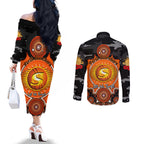perth-scorchers-anzac-2024-couples-matching-off-the-shoulder-long-sleeve-dress-and-long-sleeve-button-shirt-lest-we-forget-poppy-mix-camouflage