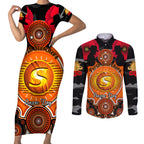 perth-scorchers-anzac-2024-couples-matching-short-sleeve-bodycon-dress-and-long-sleeve-button-shirt-lest-we-forget-poppy-mix-camouflage