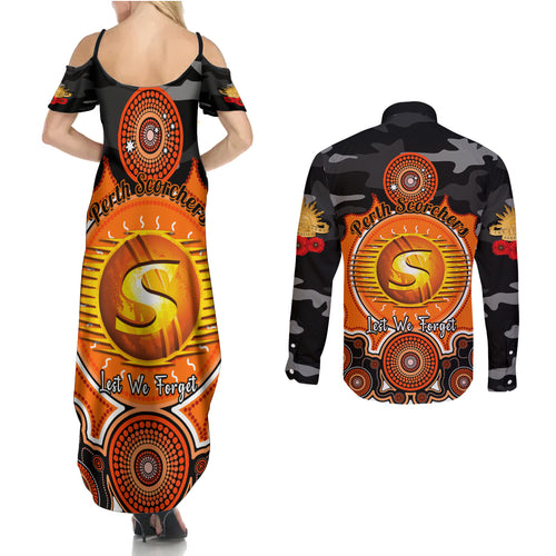 perth-scorchers-anzac-2024-couples-matching-summer-maxi-dress-and-long-sleeve-button-shirt-lest-we-forget-poppy-mix-camouflage