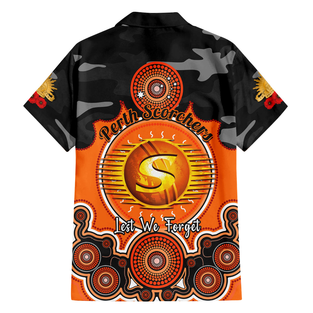 perth-scorchers-anzac-2024-family-matching-long-sleeve-bodycon-dress-and-hawaiian-shirt-lest-we-forget-poppy-mix-camouflage