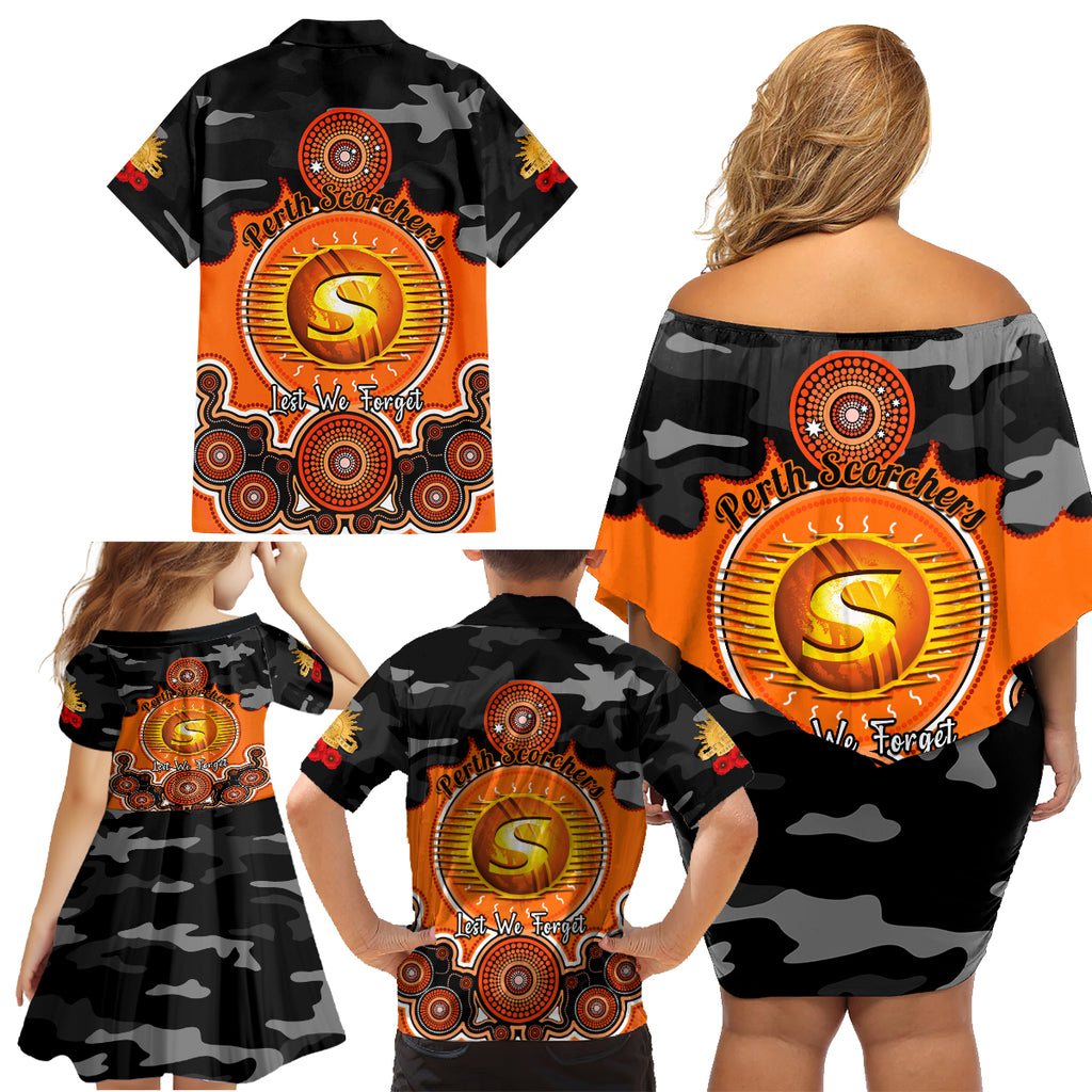 perth-scorchers-anzac-2024-family-matching-off-shoulder-short-dress-and-hawaiian-shirt-lest-we-forget-poppy-mix-camouflage