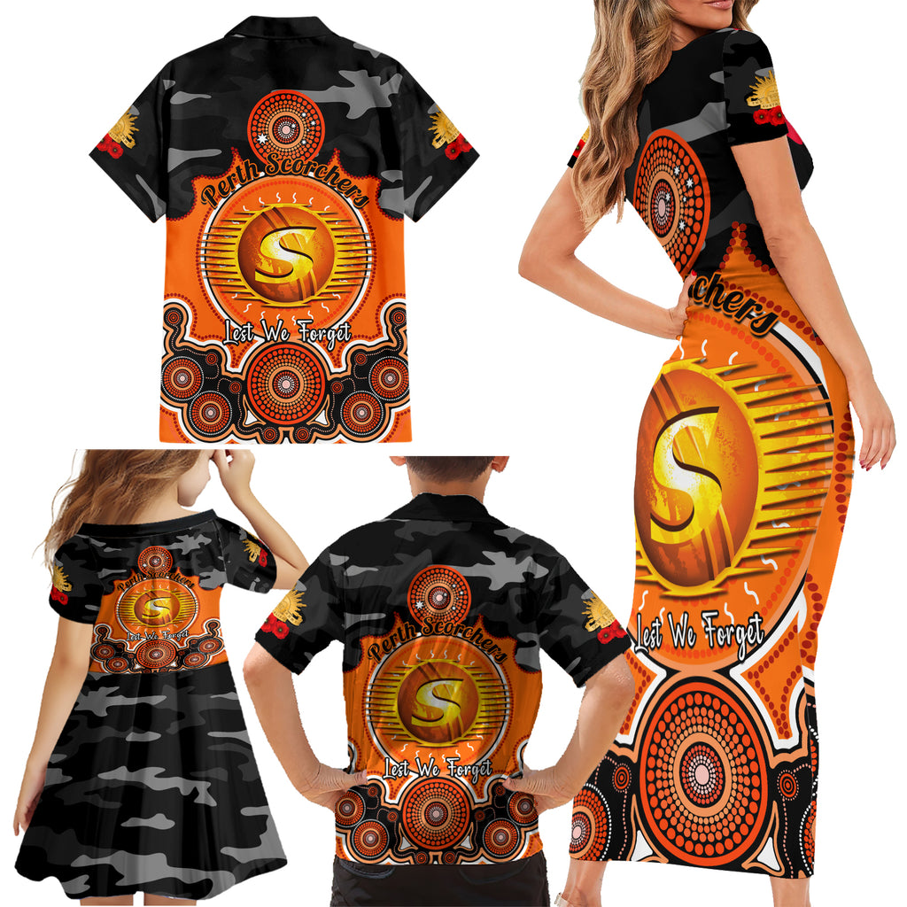 perth-scorchers-anzac-2024-family-matching-short-sleeve-bodycon-dress-and-hawaiian-shirt-lest-we-forget-poppy-mix-camouflage