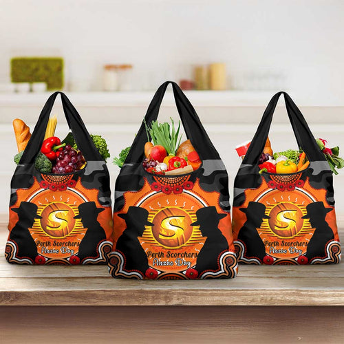 Perth Scorchers ANZAC 2024 Grocery Bag Lest We Forget Poppy Mix Camouflage