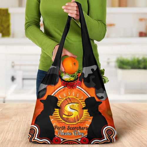 Perth Scorchers ANZAC 2024 Grocery Bag Lest We Forget Poppy Mix Camouflage